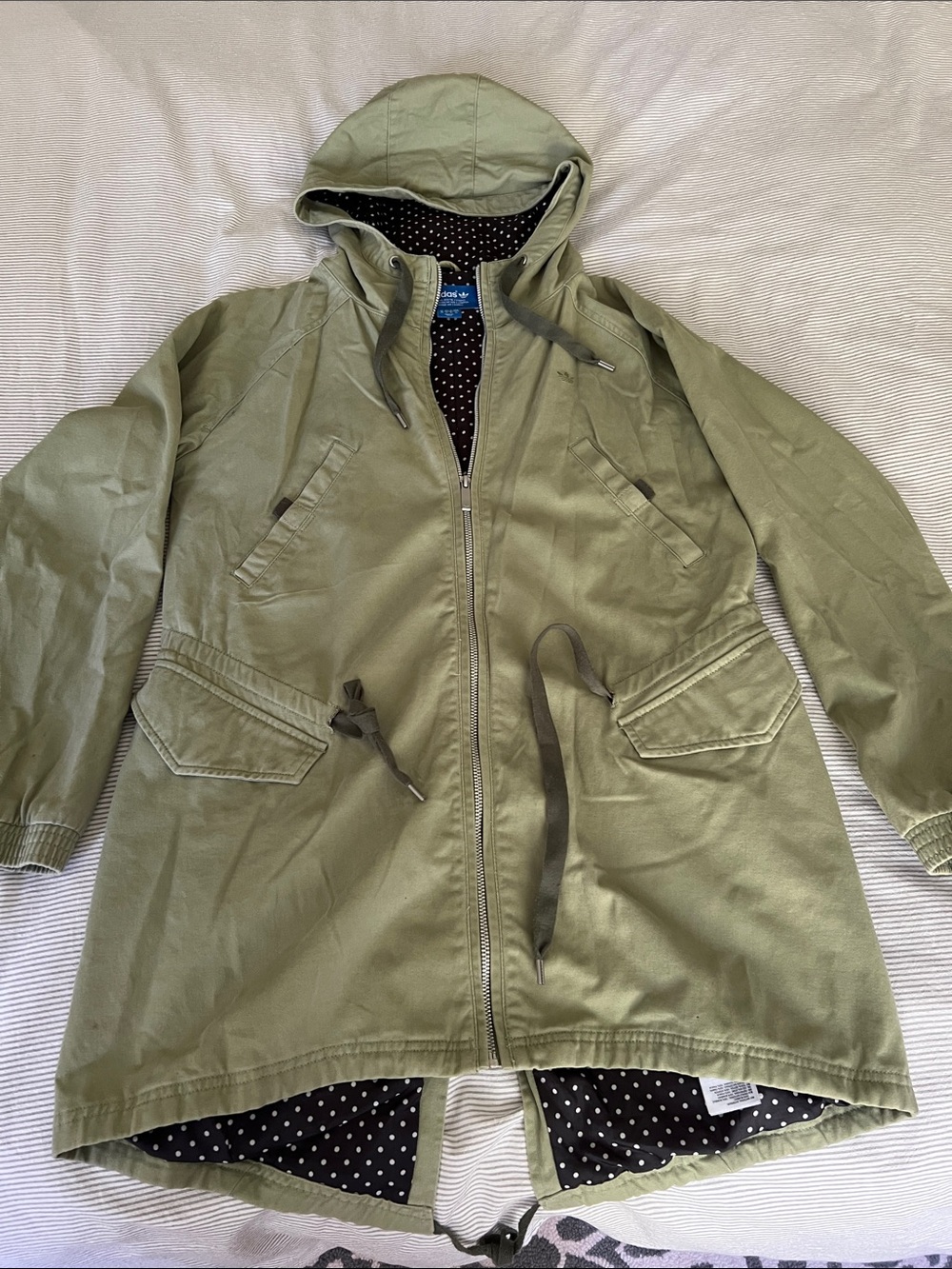 adidas Light Olive Hooded Parka Jacket